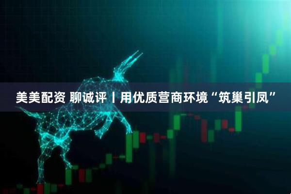 美美配资 聊诚评丨用优质营商环境“筑巢引凤”